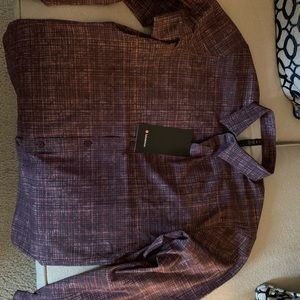 Lululemon Red Pattern Men’s Button Down Shirt NWT